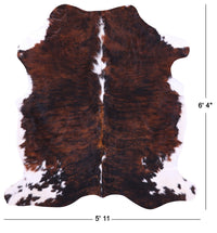 Thumbnail for Brindle Tricolor Natural Cowhide Rug - Large 6'4