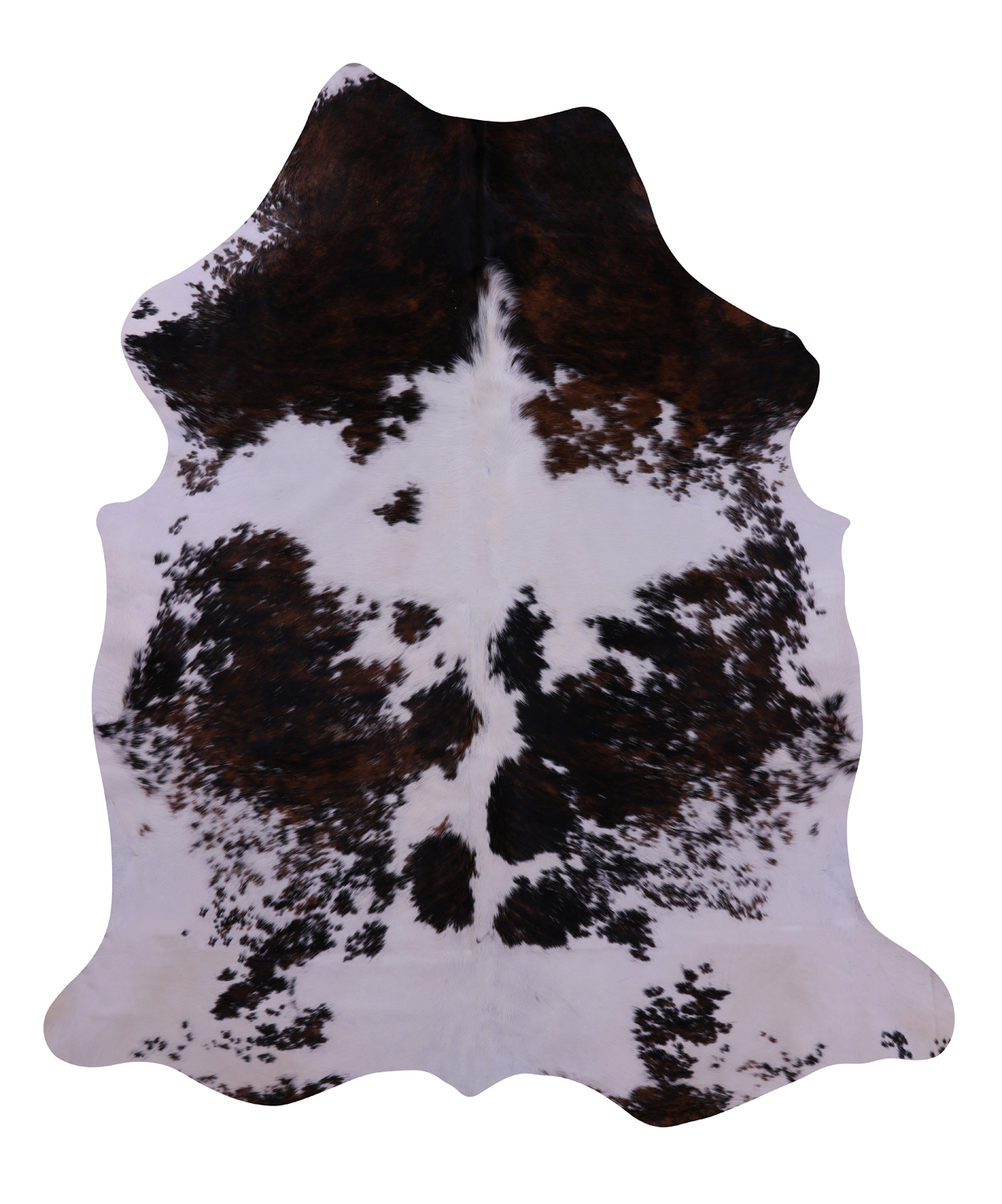 Tricolor Natural Cowhide Rug - XLarge 7'7"H x 6'6"W