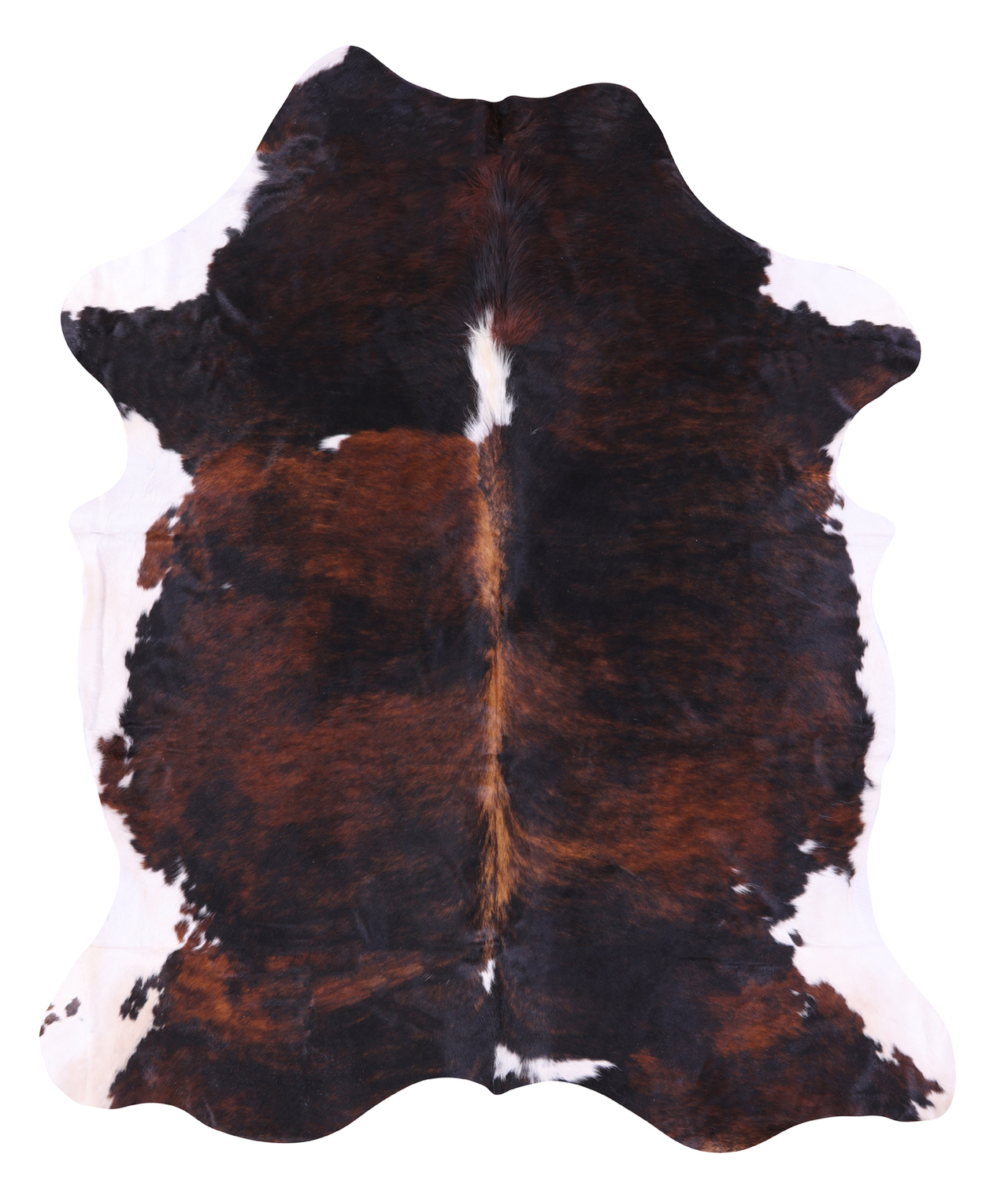 Tricolor Natural Cowhide Rug - XLarge 7'11"H x 6'3"W