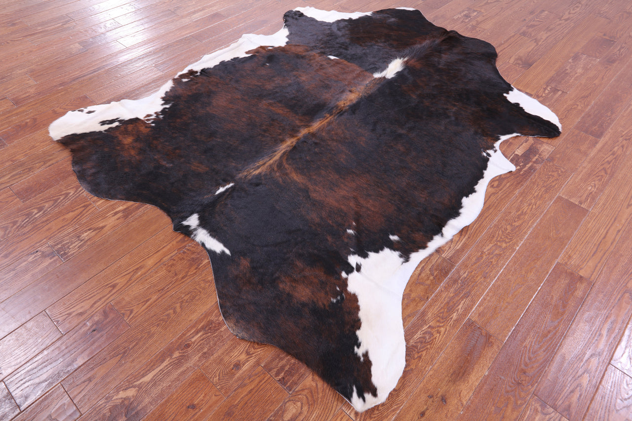 Tricolor Natural Cowhide Rug - XLarge 7'11"H x 6'3"W