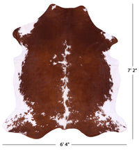 Thumbnail for Brown & White Natural Cowhide Rug - XLarge 7'2