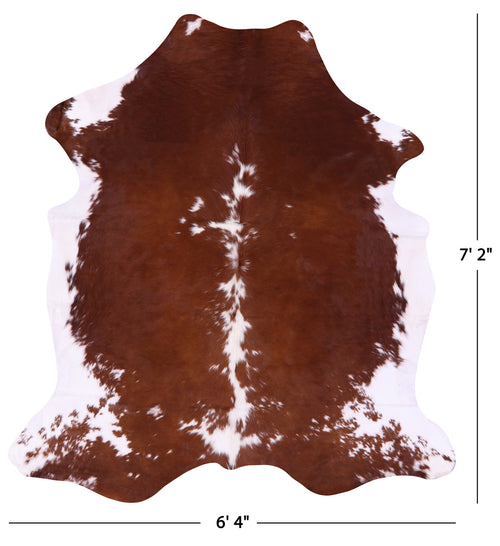 Brown & White Natural Cowhide Rug - X-Large 7'2