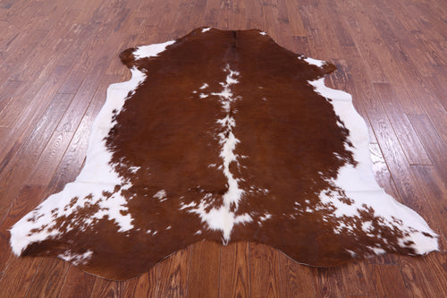 Brown & White Natural Cowhide Rug - X-Large 7'2