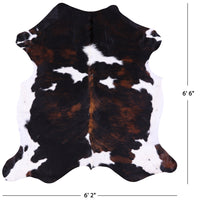 Thumbnail for Tricolor Natural Cowhide Rug - Large 6'6