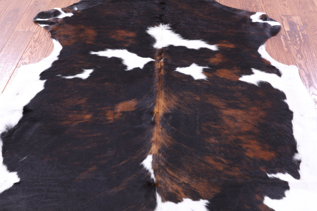 Tricolor Natural Cowhide Rug - Large 6'6"H x 6'2"W