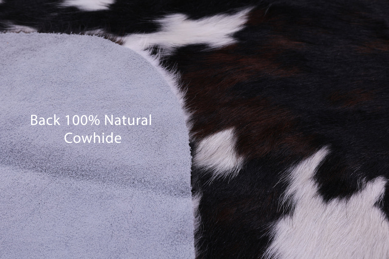 Tricolor Natural Cowhide Rug - XLarge 7'0"H x 6'6"W