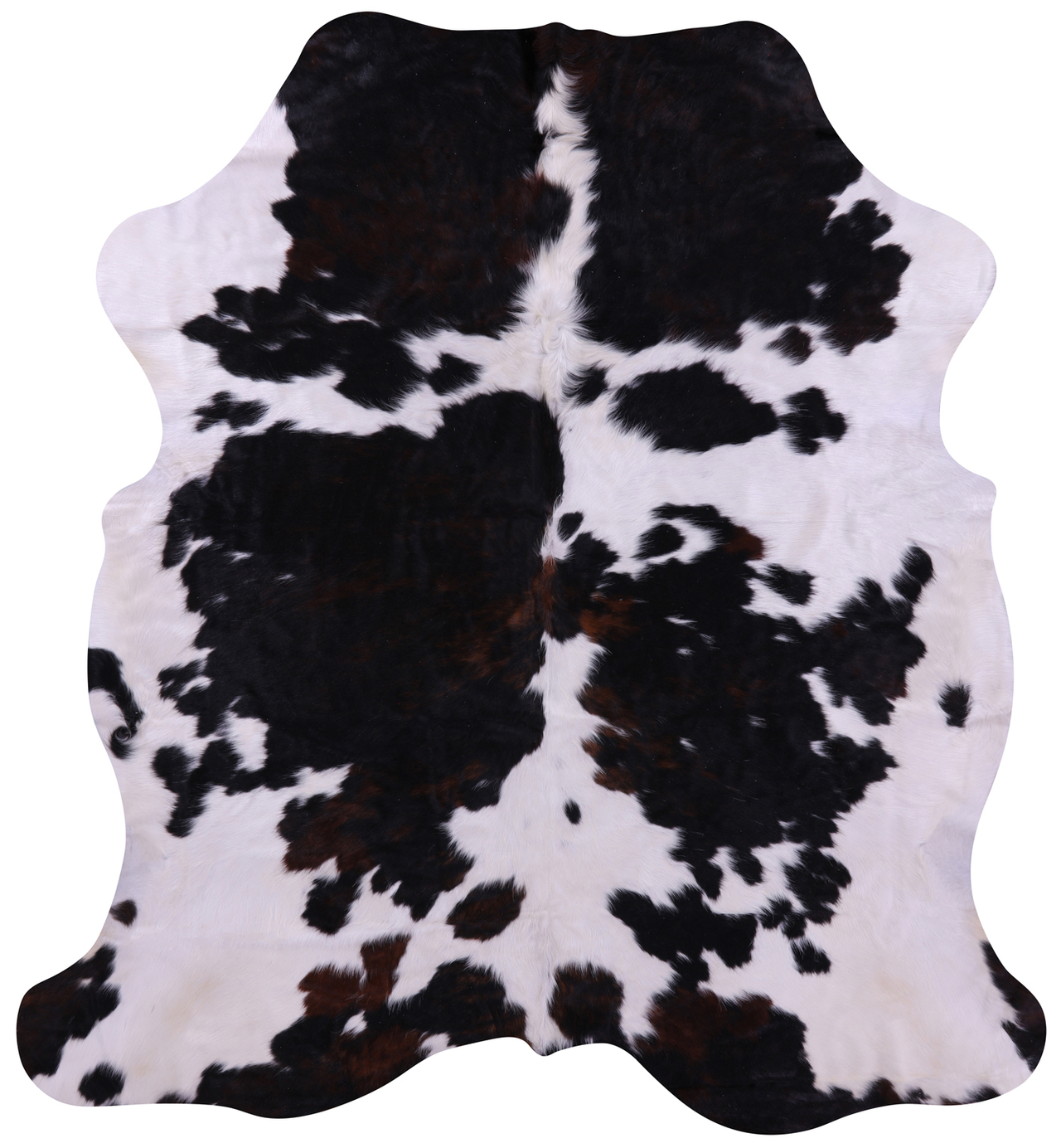 Tricolor Natural Cowhide Rug - XLarge 7'0"H x 6'6"W