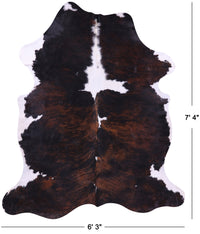 Thumbnail for Tricolor Natural Cowhide Rug - XLarge 7'4