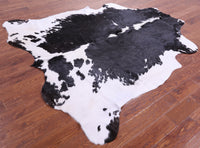 Thumbnail for Black & White Natural Cowhide Rug - XLarge 7'7