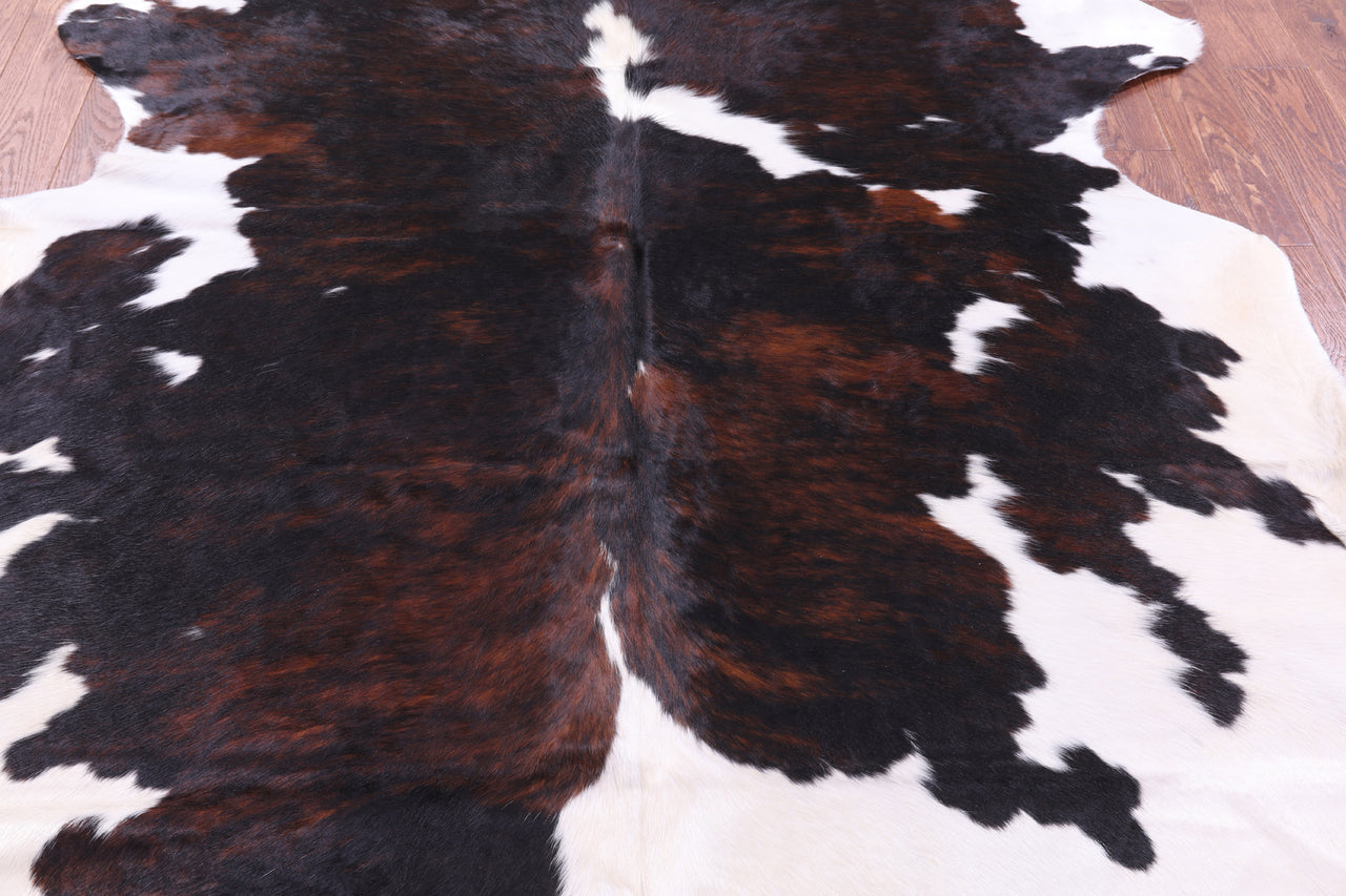 Tricolor Natural Cowhide Rug - XLarge 7'2"H x 6'8"W