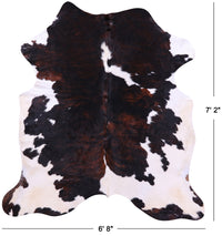 Thumbnail for Tricolor Natural Cowhide Rug - XLarge 7'2