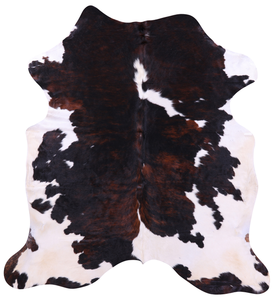 Tricolor Natural Cowhide Rug - XLarge 7'2"H x 6'8"W