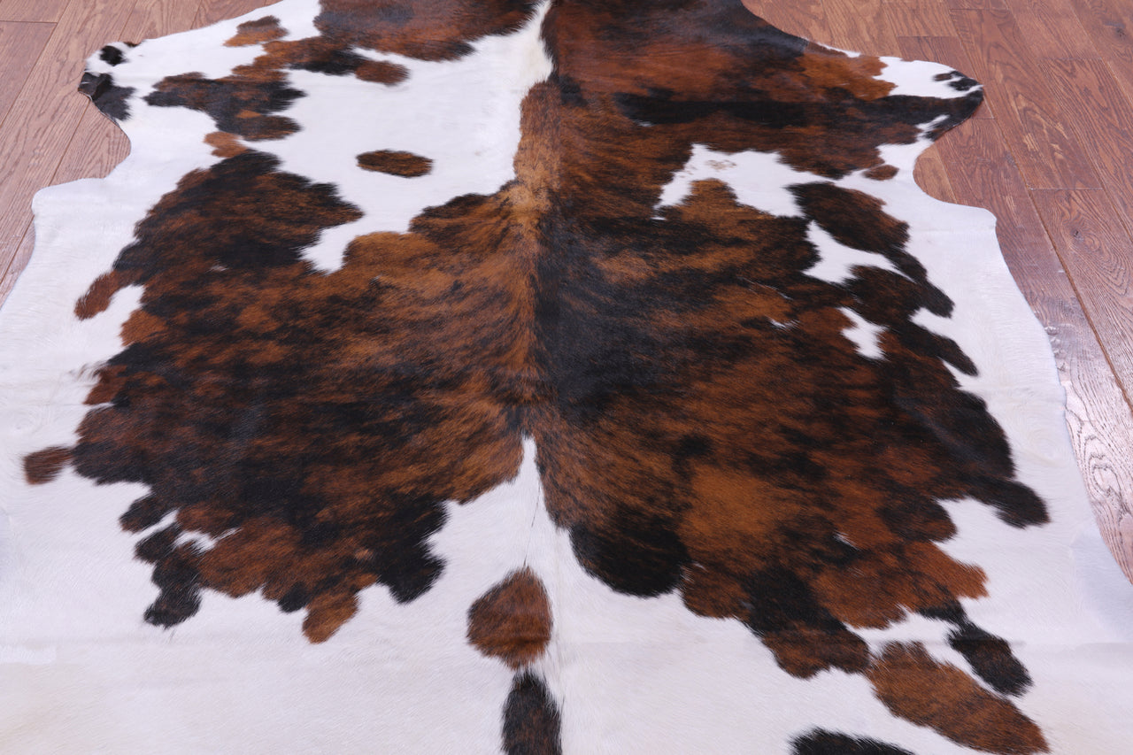 Tricolor Natural Cowhide Rug - XLarge 7'0"H x 6'5"W