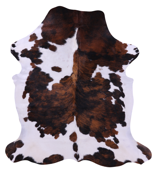 Tricolor Natural Cowhide Rug - XLarge 7'0"H x 6'5"W