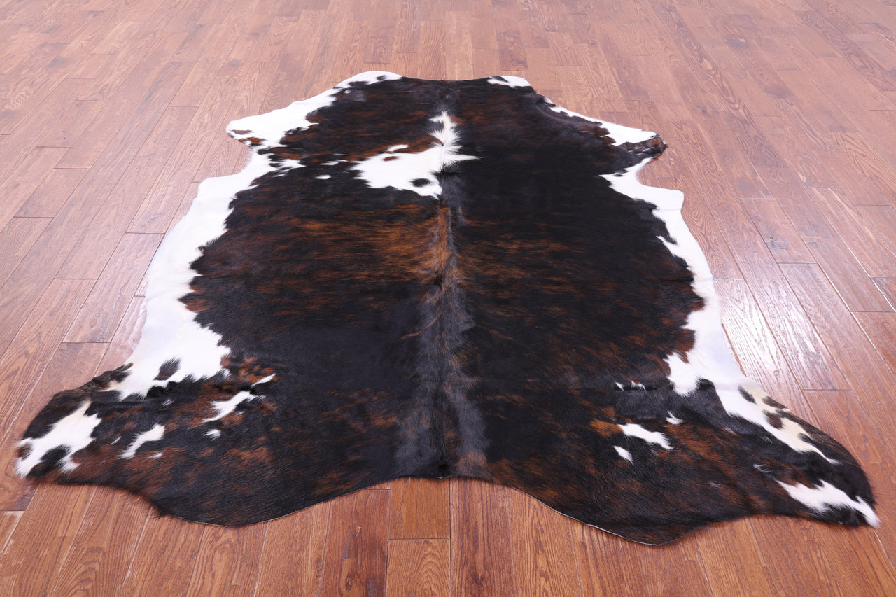 Tricolor Natural Cowhide Rug - XLarge 7'2"H x 6'3"W