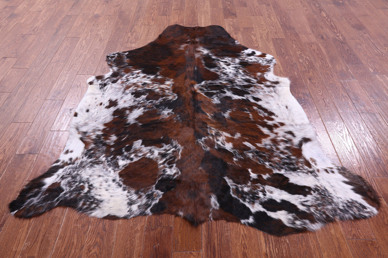 Tricolor Natural Cowhide Rug - Large 6'6"H x 5'9"W