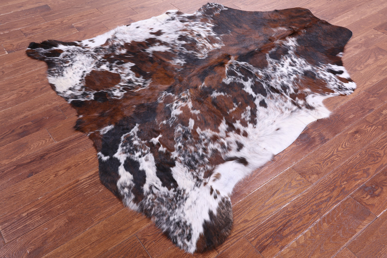 Tricolor Natural Cowhide Rug - Large 6'6"H x 5'9"W