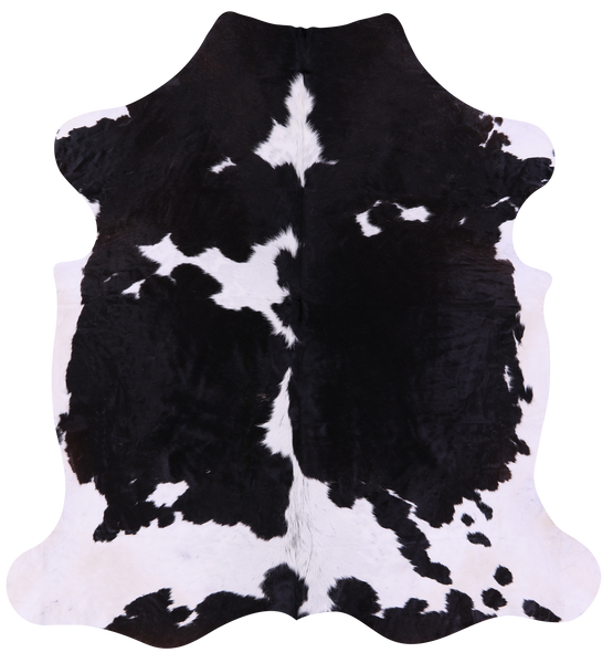 Black & White Natural Cowhide Rug - X-Large 7'0"H x 6'5"W