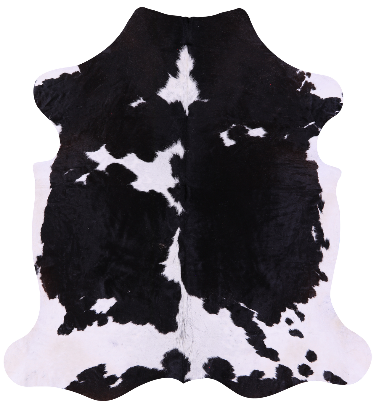 Black & White Natural Cowhide Rug - XLarge 7'0"H x 6'5"W