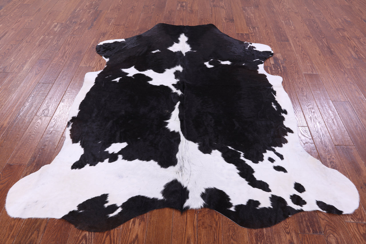 Black & White Natural Cowhide Rug - XLarge 7'0"H x 6'5"W