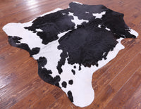 Thumbnail for Black & White Natural Cowhide Rug - XLarge 7'0