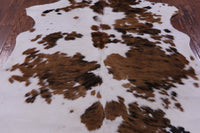 Thumbnail for Brown & White Natural Cowhide Rug - Large 6'5