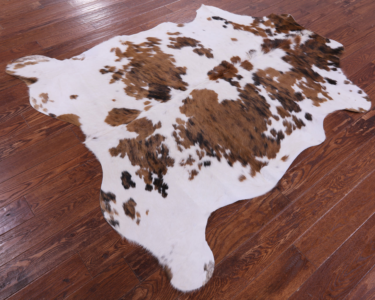 Brown & White Natural Cowhide Rug - Large 6'5"H x 5'10"W
