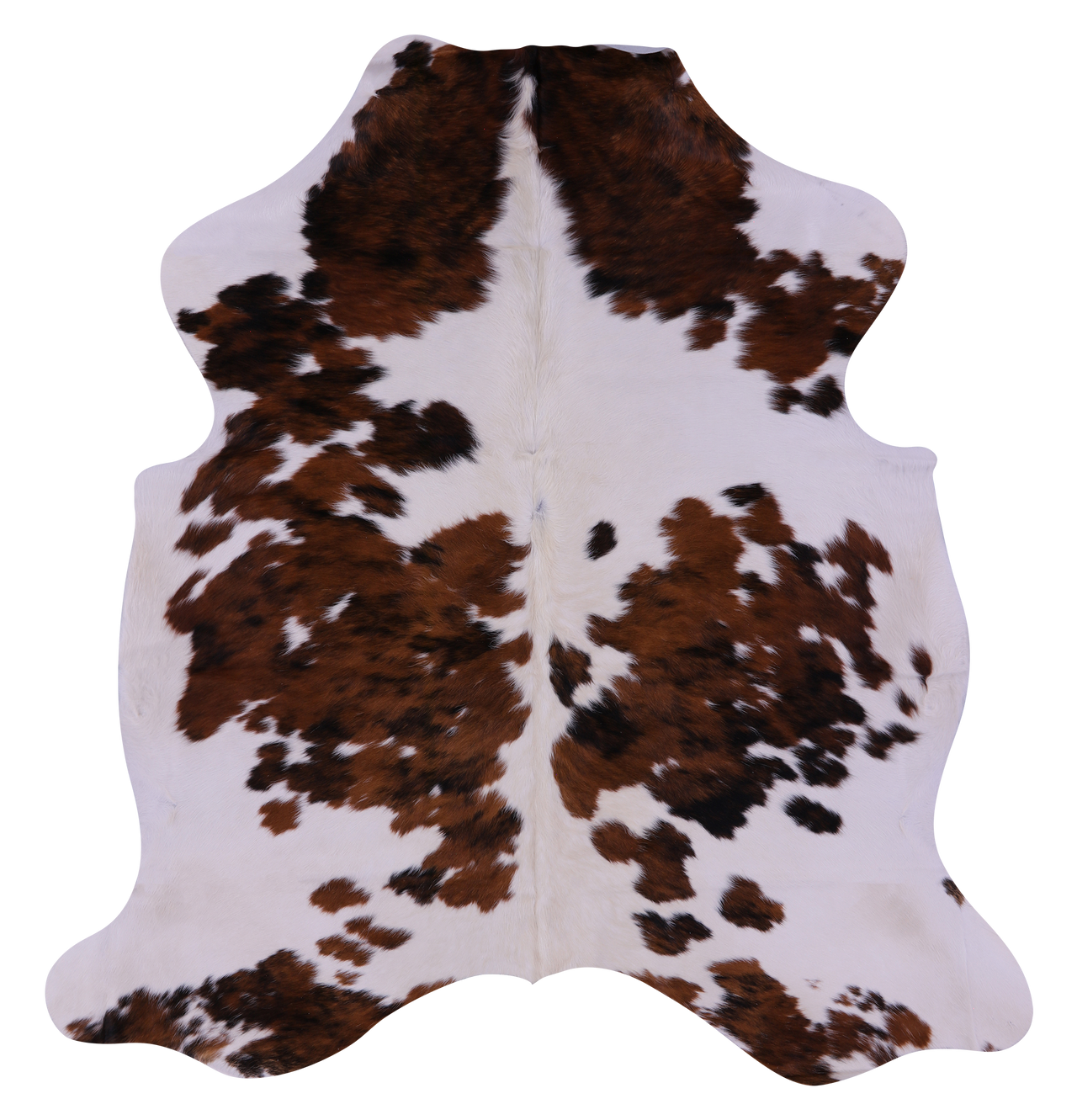 Brown & White Natural Cowhide Rug - Large 6'8"H x 5'11"W