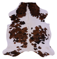 Thumbnail for Brown & White Natural Cowhide Rug - Large 6'8