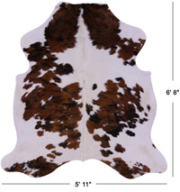 Thumbnail for Brown & White Natural Cowhide Rug - Large 6'8