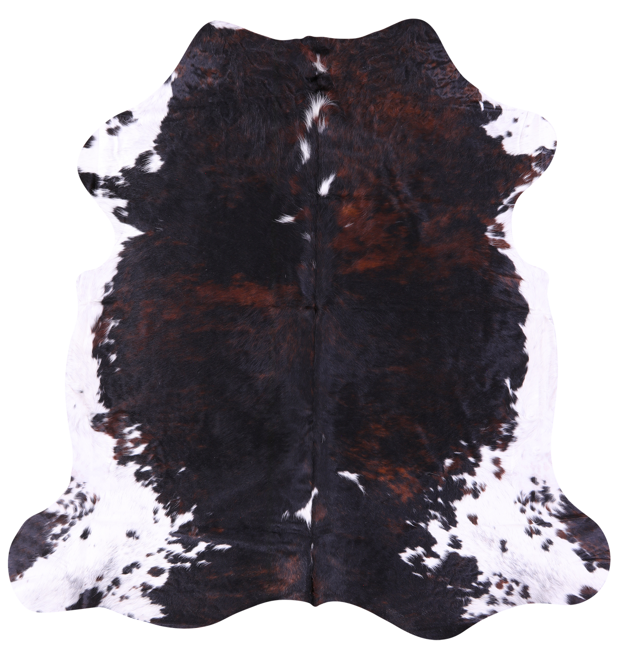 Tricolor Natural Cowhide Rug - XLarge 7'2"H x 6'11"W