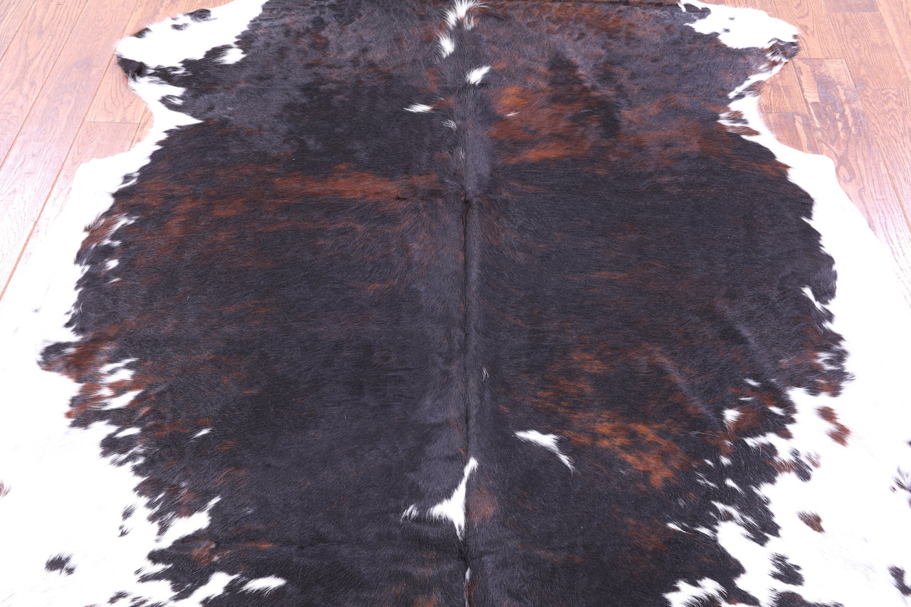 Tricolor Natural Cowhide Rug - XLarge 7'2"H x 6'11"W