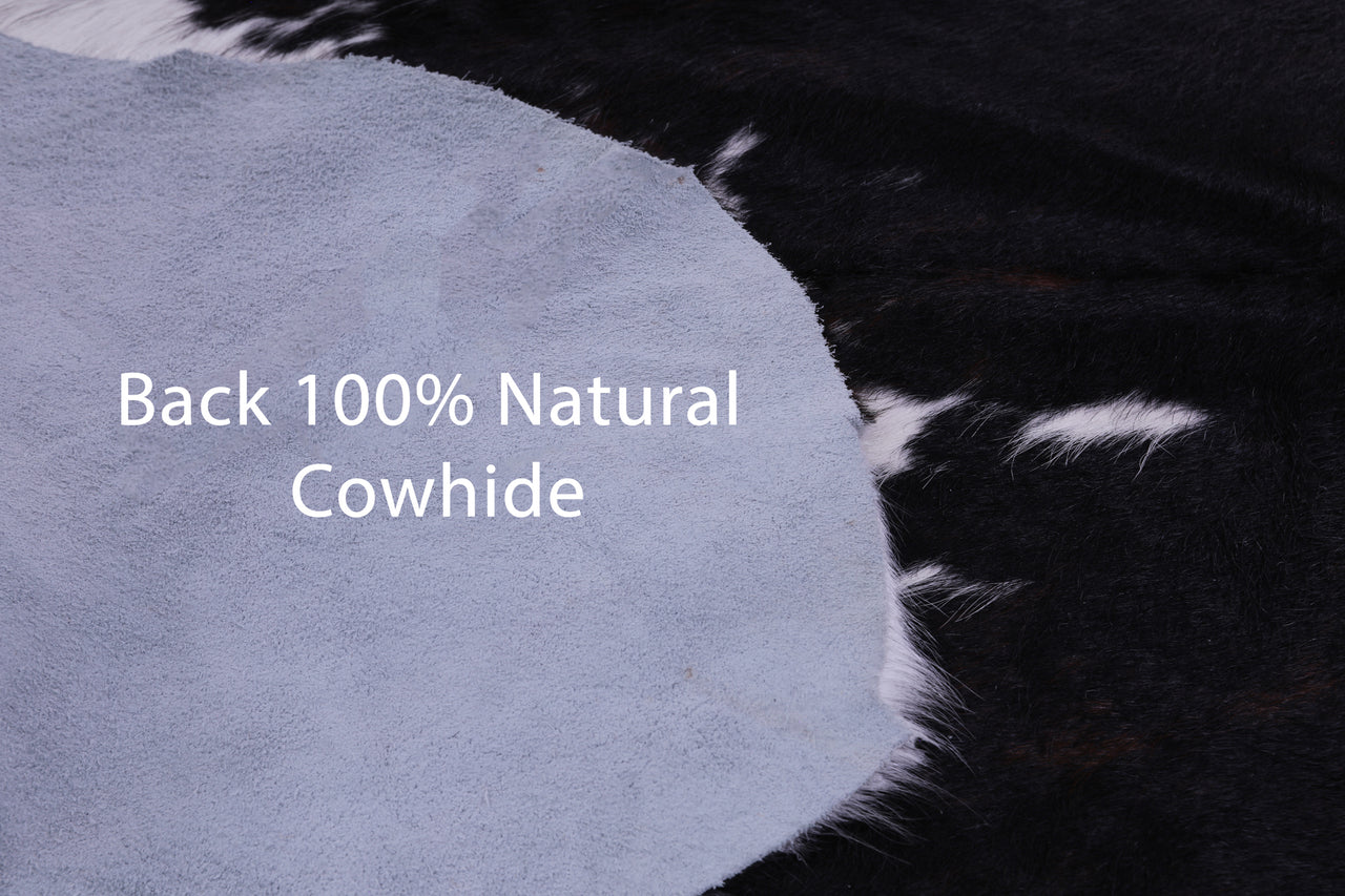 Tricolor Natural Cowhide Rug - XLarge 7'2"H x 6'11"W