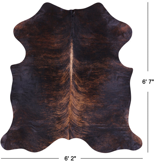 Dark Brindle Natural Cowhide Rug - Large 6'7