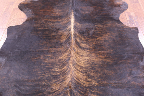 Dark Brindle Natural Cowhide Rug - Large 6'7
