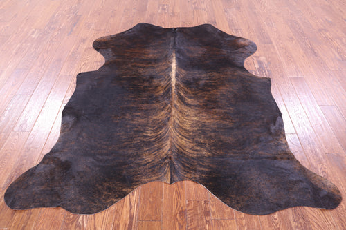 Dark Brindle Natural Cowhide Rug - Large 6'7