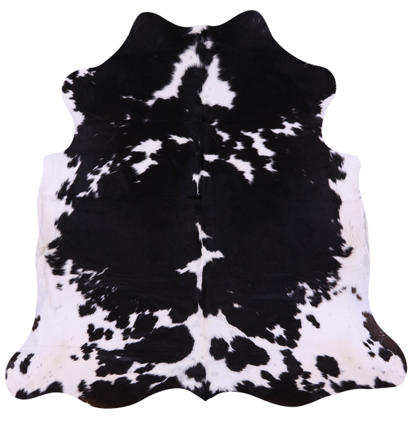 Black & White Natural Cowhide Rug - Large 6'6"H x 6'5"W