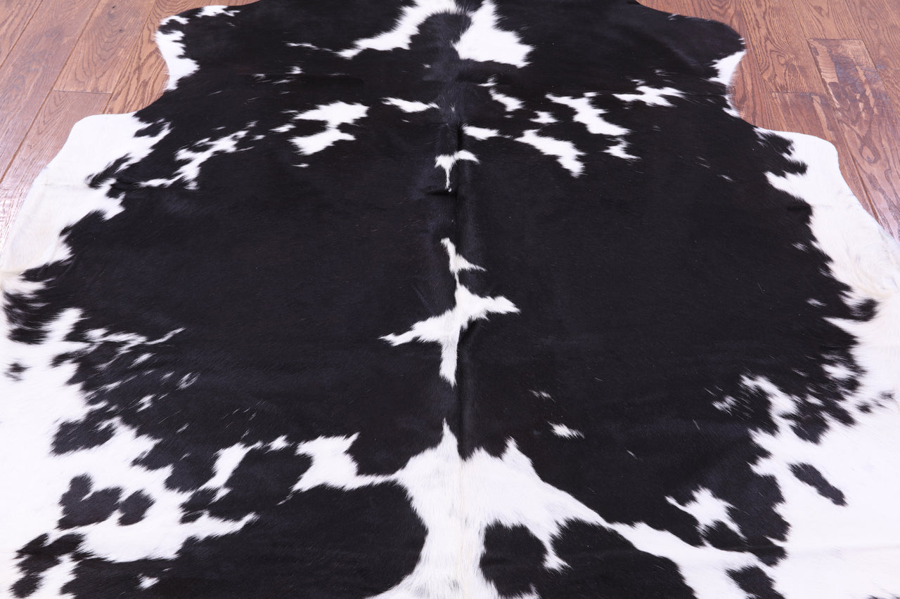 Black & White Natural Cowhide Rug - Large 6'6"H x 6'5"W