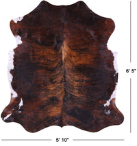 Thumbnail for Brindle Tricolor Natural Cowhide Rug - Large 6'5