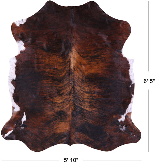 Dark Brindle Natural Cowhide Rug - Large 6'5
