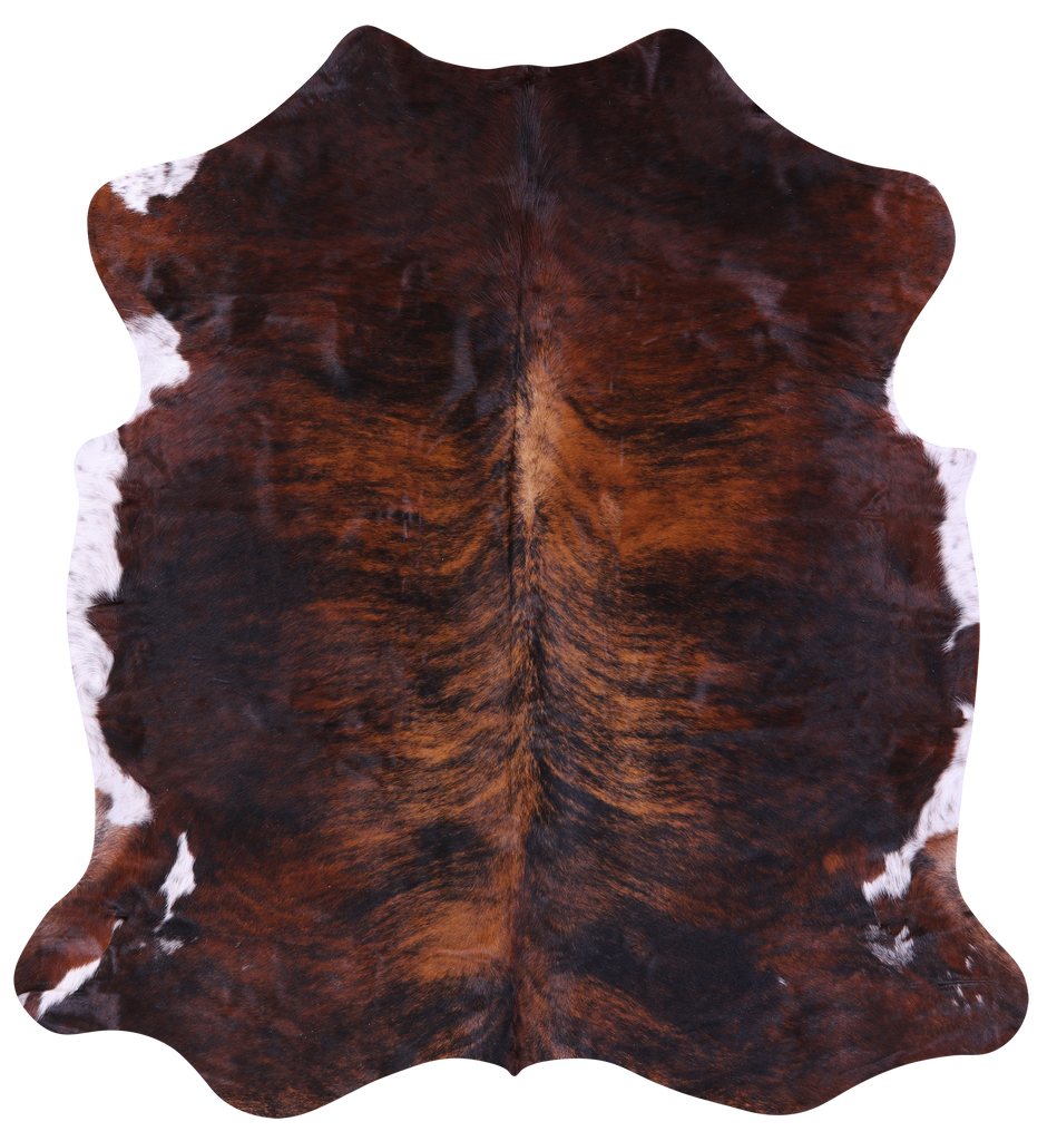 Dark Brindle Natural Cowhide Rug - Large 6'5"H x 5'10"W