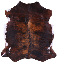 Thumbnail for Brindle Tricolor Natural Cowhide Rug - Large 6'5