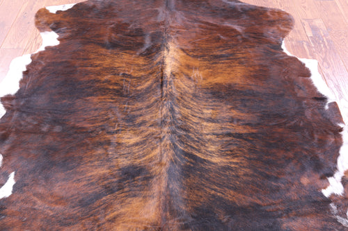 Dark Brindle Natural Cowhide Rug - Large 6'5