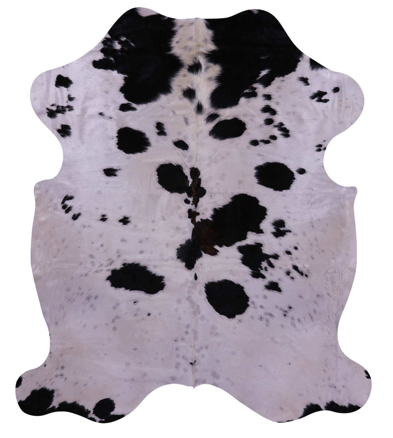 Black & White Natural Cowhide Rug - XLarge 7'1"H x 6'2"W