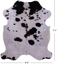 Thumbnail for Black & White Natural Cowhide Rug - X-Large 7'1