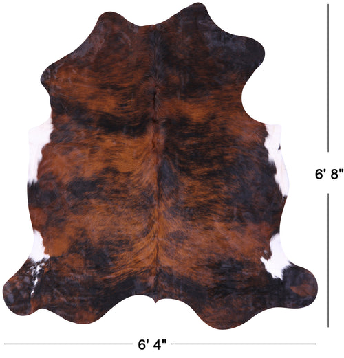 Tricolor Natural Cowhide Rug - Large 6'8