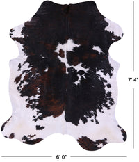 Thumbnail for Tricolor Natural Cowhide Rug - XLarge 7'4