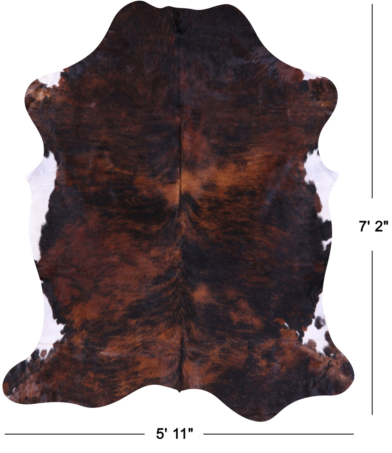 Tricolor Natural Cowhide Rug - XLarge 7'2"H x 5'11"W