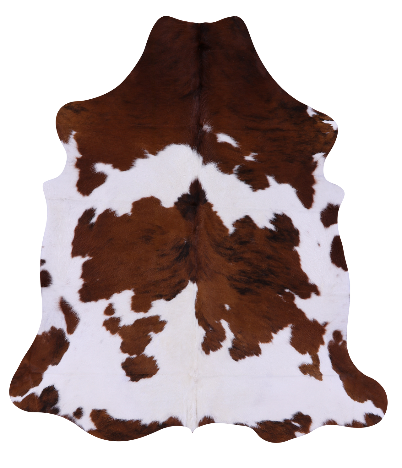 Brown & White Natural Cowhide Rug - Large 6'11"H x 6'0"W