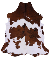 Thumbnail for Brown & White Natural Cowhide Rug - Large 6'11